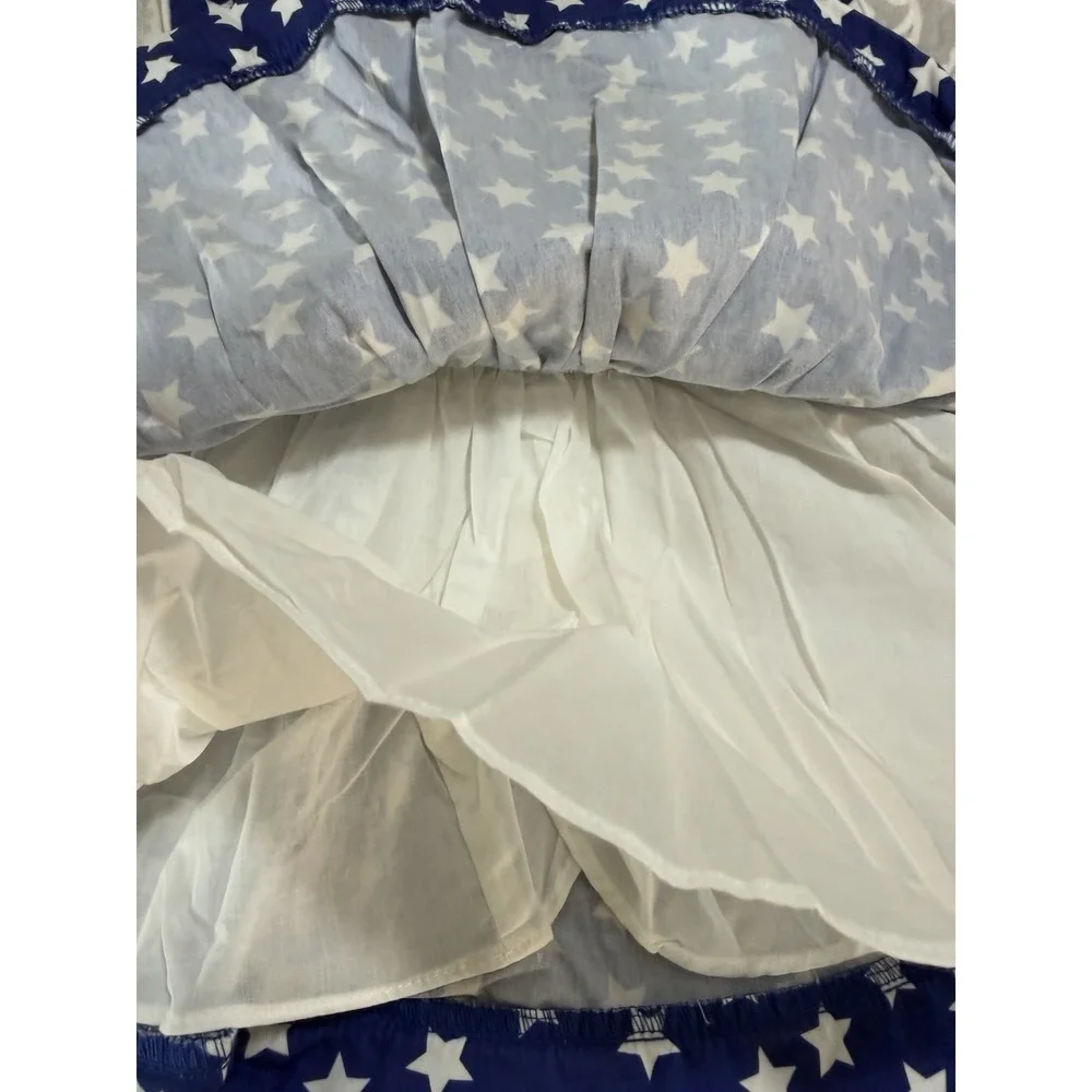 NWOT‎ Girl August Boutique Dress Rainbow Tulle Stars Lined July 4 Red White Blue